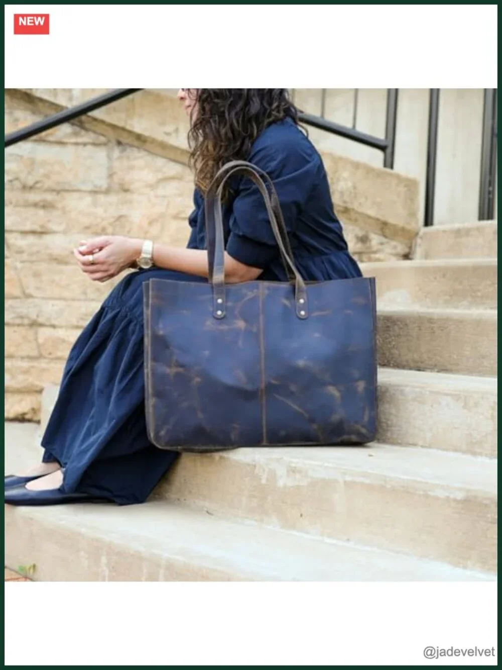 Vintage Leather Satchel Tote Bag - Distressed Top Grain Handbag - Multipurpose